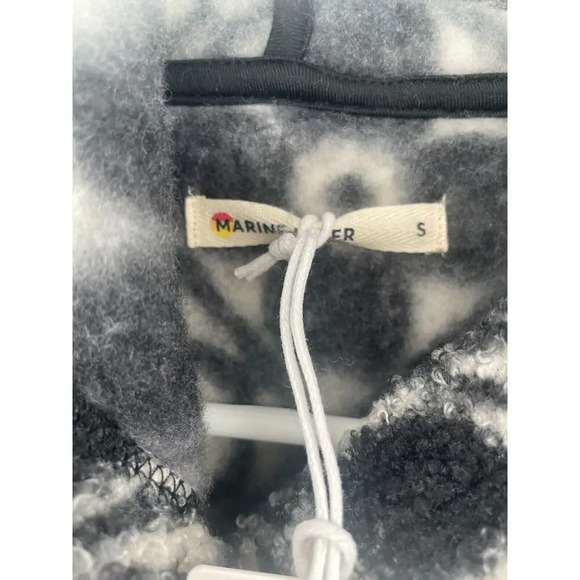 Marine Layer Womens Navy Cream Floral Laid Back Sherpa Hoodie Size S New - Picture 8 of 10